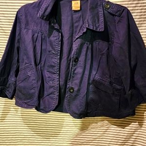 Ladies Cropped Navy Jacket-Size Lg.